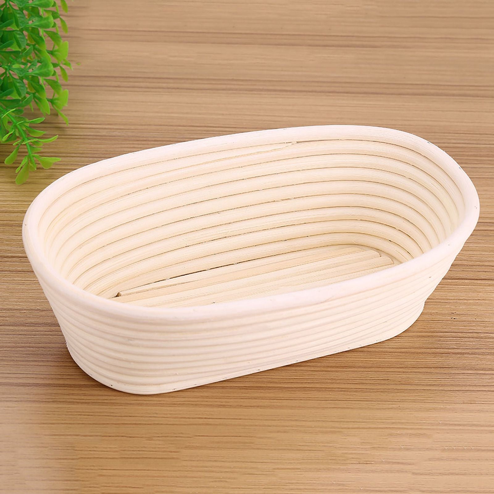 Handmade Unbleached Natural Cane Banneton Proofing Basket Dough Bread Baking Kit 25x14.5x8cm