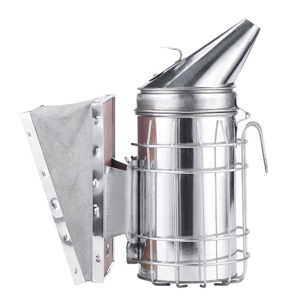 Bee Hive Smoker with Heat Shield Protection Board Iron Beekeeping Equipment
