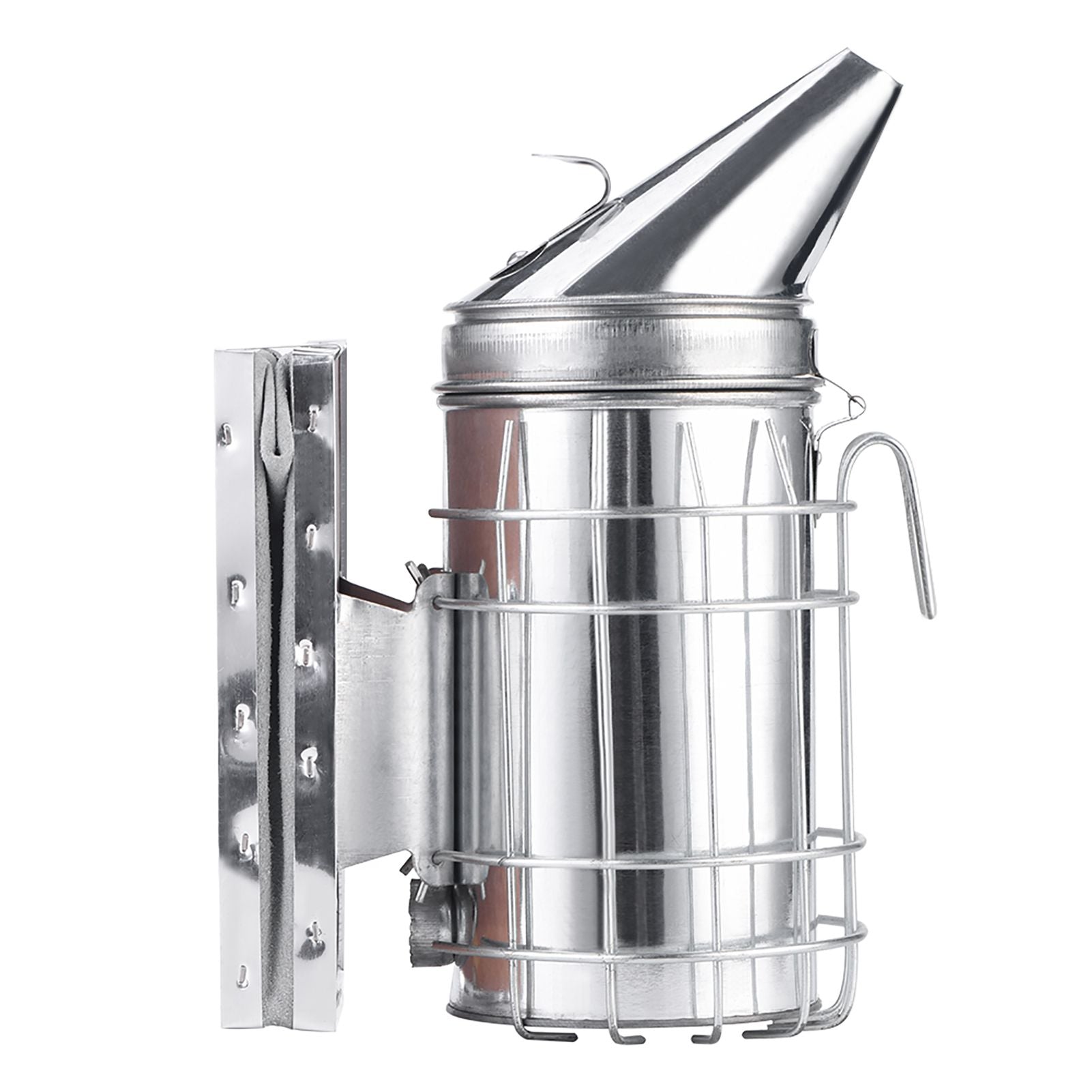 Bee Hive Smoker with Heat Shield Protection Board Iron Beekeeping Equipment