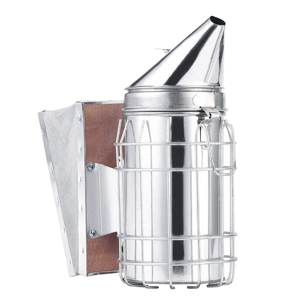 Bee Hive Smoker with Heat Shield Protection Board Iron Beekeeping Equipment
