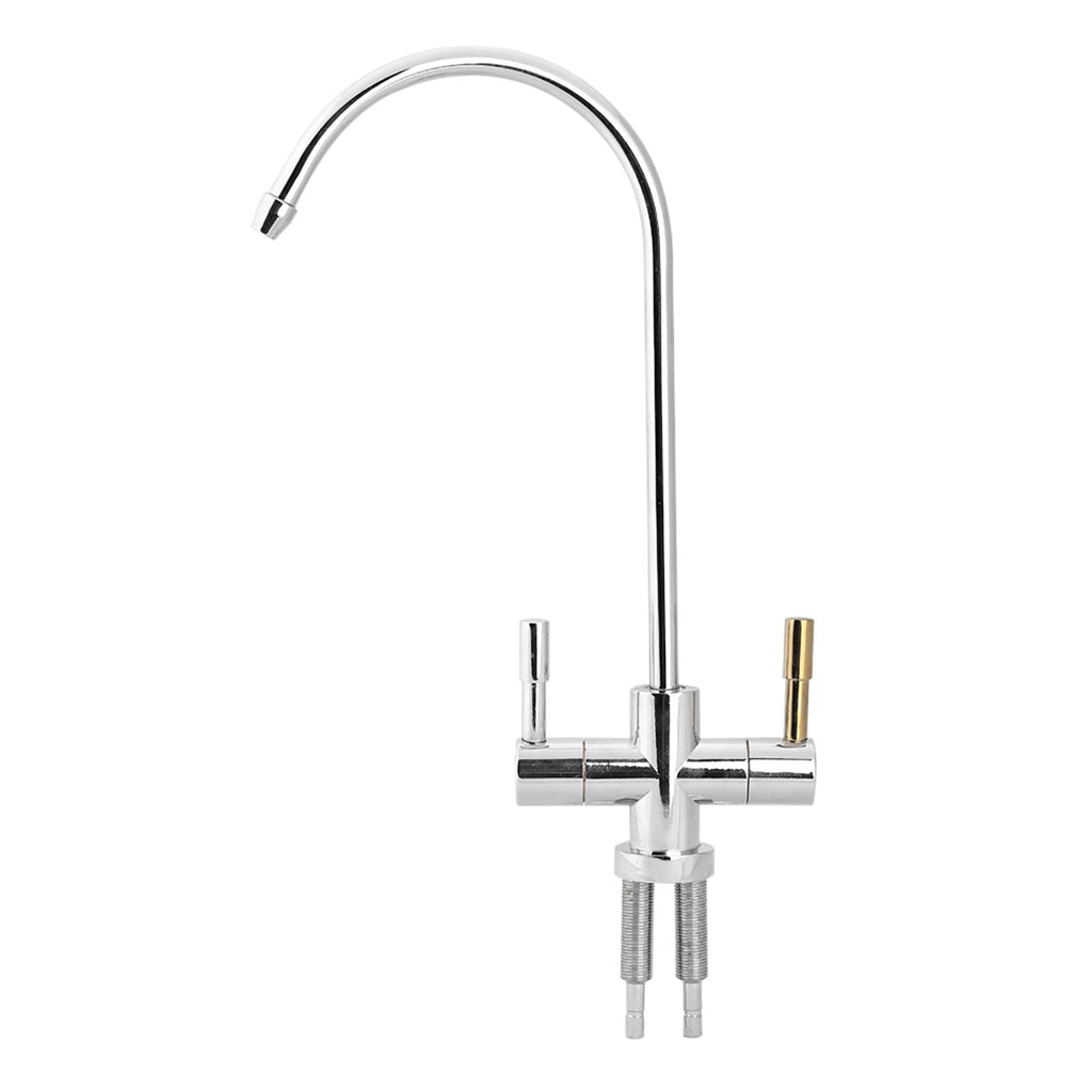 1/4'' Double Holes Sink Faucet Tap Chrome Reverse Osmosis RO Drinking Water Filter