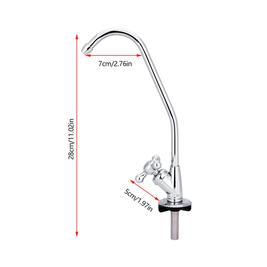 1/4'' Zinc Alloy Kitchen Faucet Tap Chrome Reverse Osmosis RO Drinking Water Filter