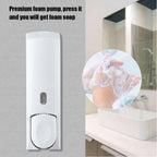 600ml Wall Mounted Manual Foam Soap Liquid Dispenser Lotion Box for Bathroom Kitchen (White)