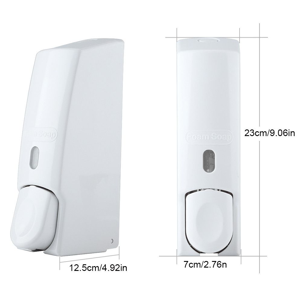 600ml Wall Mounted Manual Foam Soap Liquid Dispenser Lotion Box for Bathroom Kitchen (White)