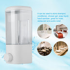500ml Bathroom Hotel Wall Mounted Plastic Soap Liquid Shampoo Lotion Manual Dispenser