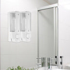 350ml Bathroom Hotel Wall Mounted Plastic Soap Liquid Shampoo Lotion Manual Dispenser