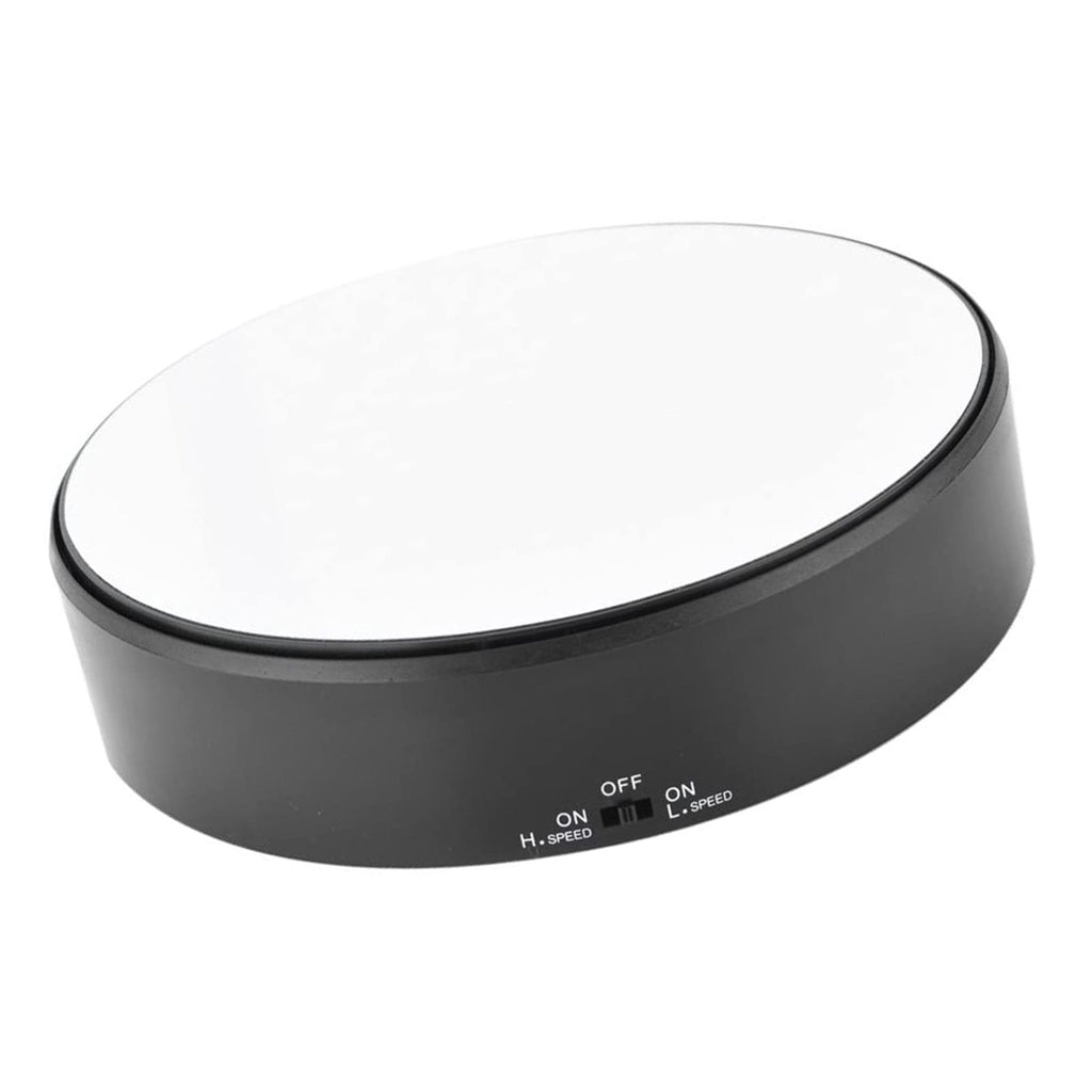 Mirror Surface 360° Rotary Display Stand Adjustable Rotating Speed Turntable Jewelry Holder