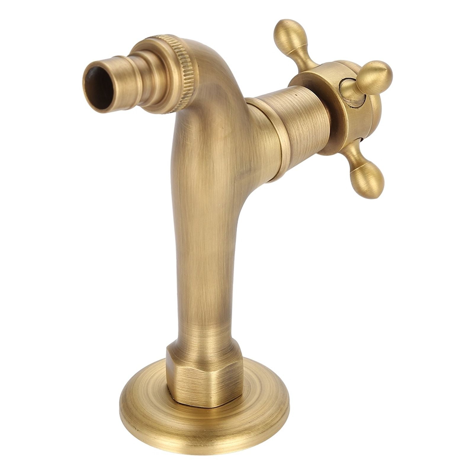 Vintage Solid Brass Single Handle Faucet for Washing Machine Wall Mounted Water Tap (Long)