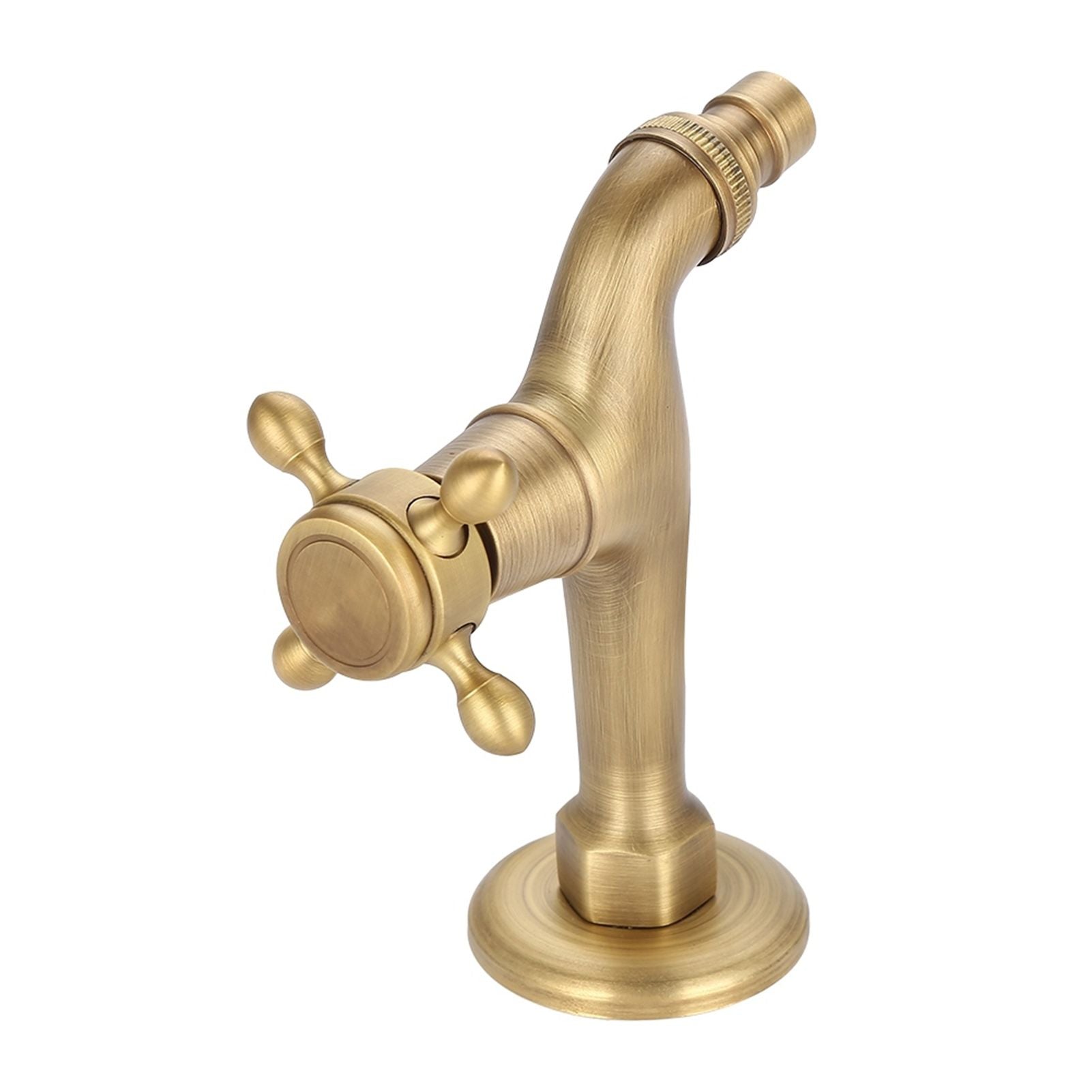 Vintage Solid Brass Single Handle Faucet for Washing Machine Wall Mounted Water Tap (Long)