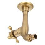 Vintage Solid Brass Single Handle Faucet for Washing Machine Wall Mounted Water Tap (Long)