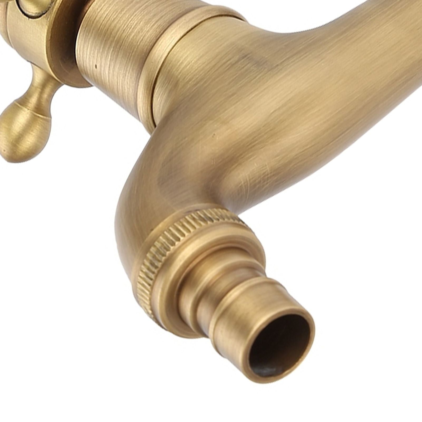 Vintage Solid Brass Single Handle Faucet for Washing Machine Wall Mounted Water Tap (Long)