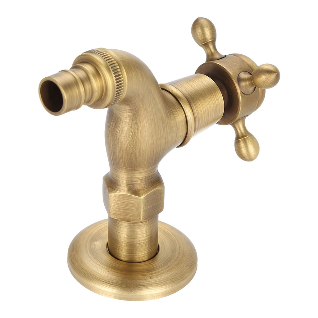 Vintage Solid Brass Single Handle Faucet for Washing Machine Wall Mounted Water Tap (Short)
