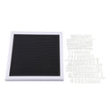 25cm*25cm Message Plastic Letter Board Sign Changeable Letters Numbers Room Decor (White Frame)