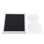 25cm*25cm Message Plastic Letter Board Sign Changeable Letters Numbers Room Decor (White Frame)
