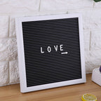 25cm*25cm Message Plastic Letter Board Sign Changeable Letters Numbers Room Decor (White Frame)