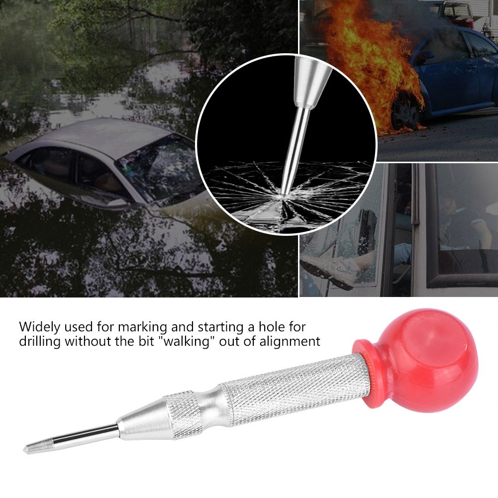 High Speed Steel Automatic Center Punch Spring Loaded Mechanism Marking Punching Tool (#4)