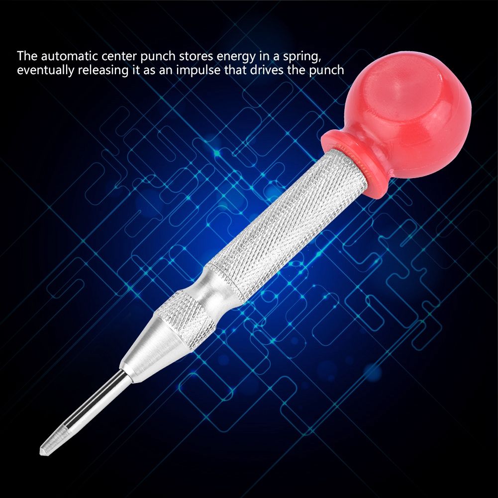 High Speed Steel Automatic Center Punch Spring Loaded Mechanism Marking Punching Tool (#4)