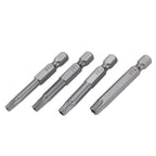12Pcs Chrome Vanadium Steel 1/4in Hex Shank T5-T40 Magnetic Security Star Screwdriver Bits