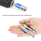 3Pcs Socket Adapters Drill Nut Driver Extension Bars Set 1/4in 3/8in 1/2in Screwdriver Tools
