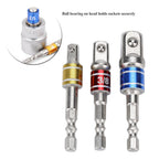 3Pcs Socket Adapters Drill Nut Driver Extension Bars Set 1/4in 3/8in 1/2in Screwdriver Tools