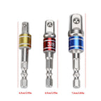 3Pcs Socket Adapters Drill Nut Driver Extension Bars Set 1/4in 3/8in 1/2in Screwdriver Tools
