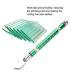 Portable Handheld Wheel Type Glass Cutter with NOn slip Handle for 3~15mm Glass Cutting(Green)