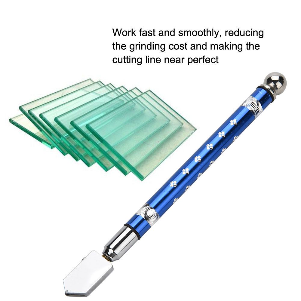 Portable Handheld Wheel Type Glass Cutter with NOn slip Handle for 3~15mm Glass Cutting(Blue)