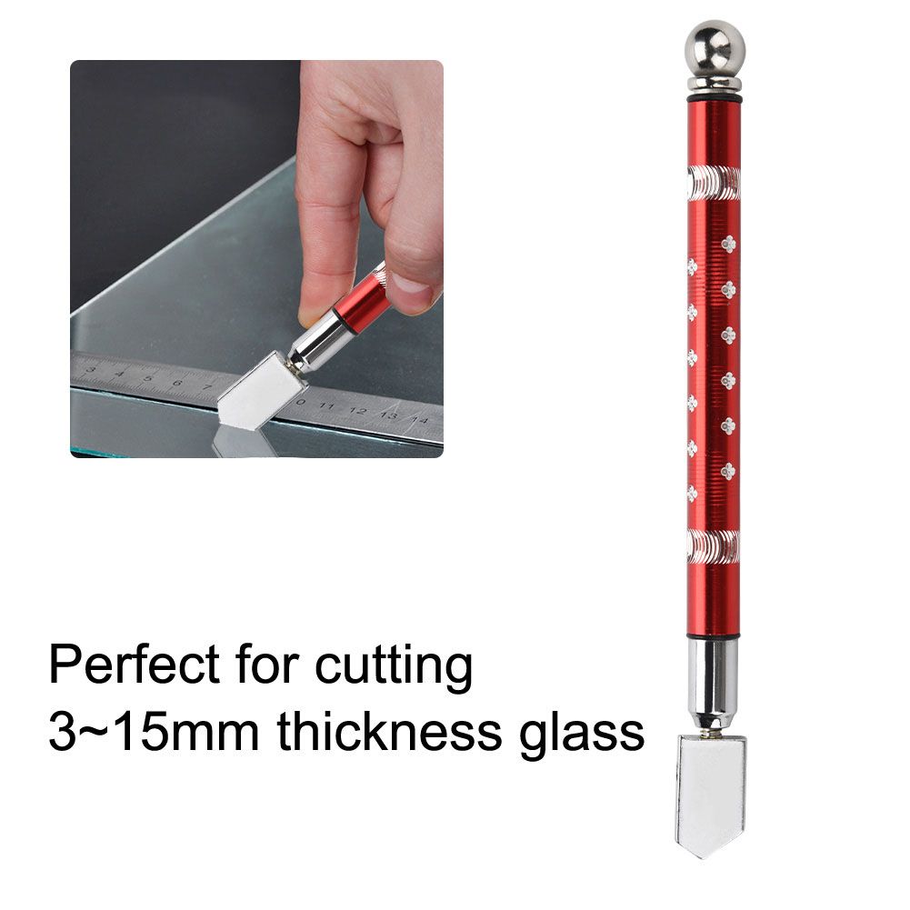 Portable Handheld Wheel Type Glass Cutter with NOn slip Handle for 3~15mm Glass Cutting(Red)