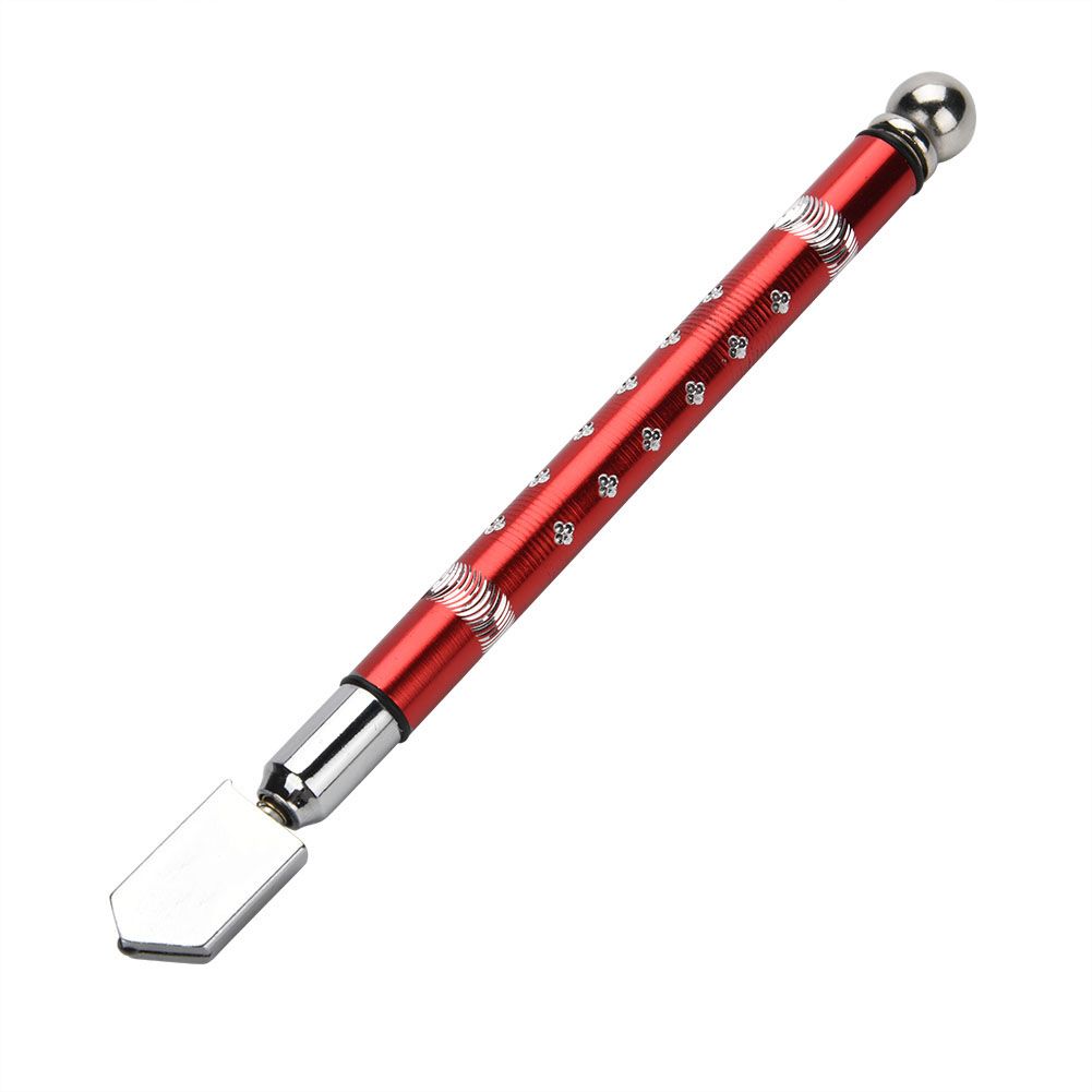 Portable Handheld Wheel Type Glass Cutter with NOn slip Handle for 3~15mm Glass Cutting(Red)