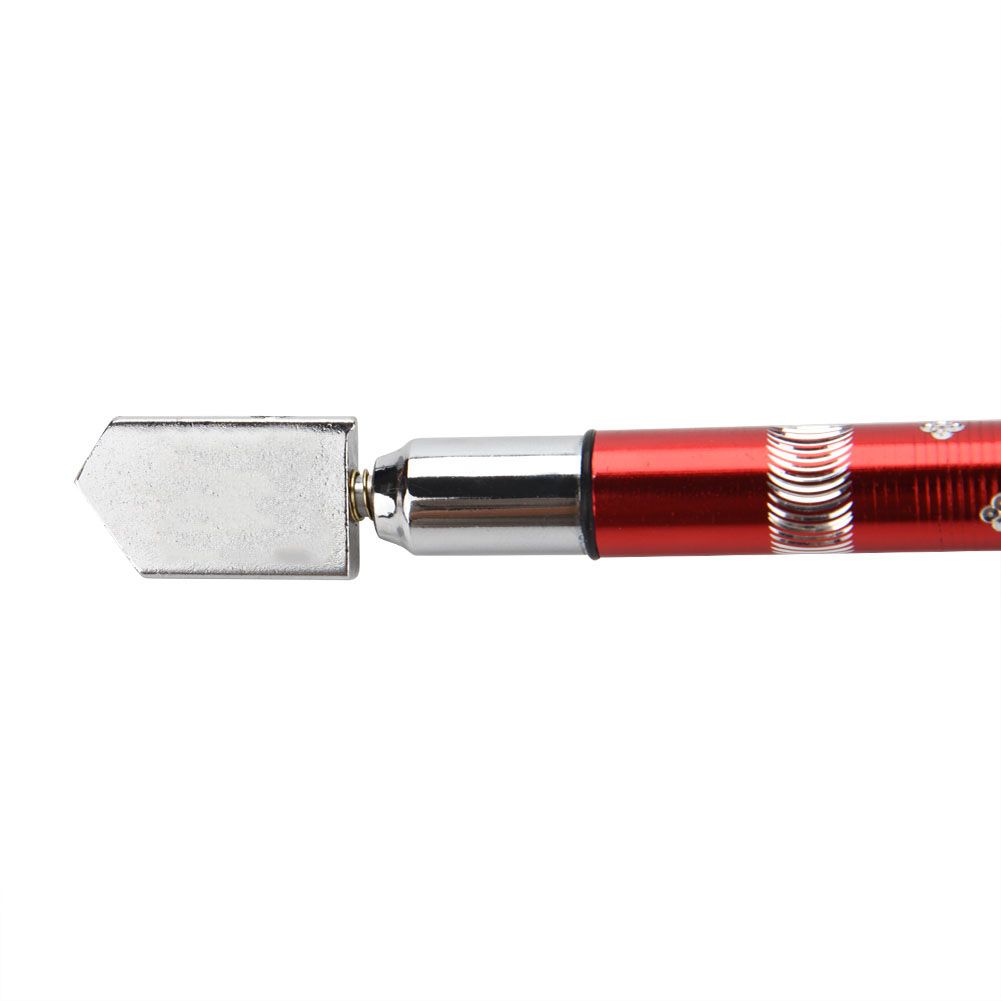 Portable Handheld Wheel Type Glass Cutter with NOn slip Handle for 3~15mm Glass Cutting(Red)