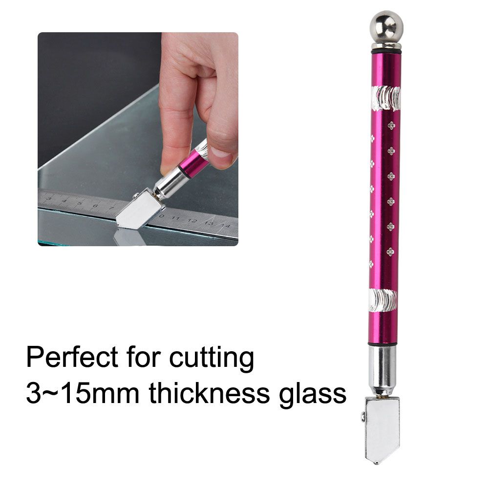 Portable Handheld Wheel Type Glass Cutter with NOn slip Handle for 3~15mm Glass Cutting(Purple)