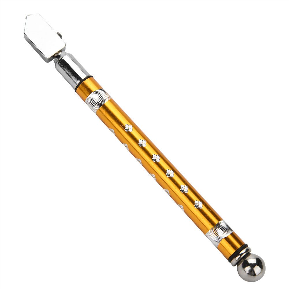 Portable Handheld Wheel Type Glass Cutter with NOn slip Handle for 3~15mm Glass Cutting(Golden)