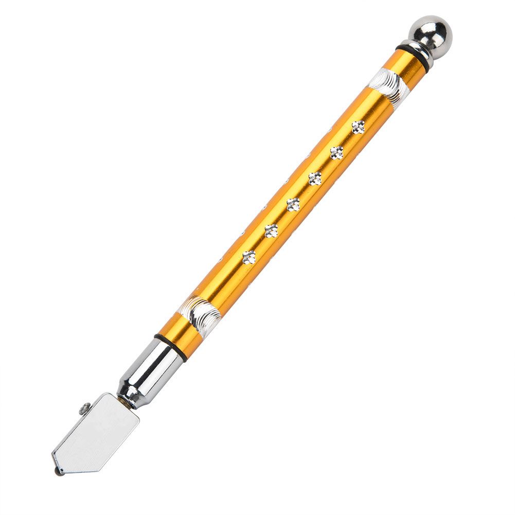 Portable Handheld Wheel Type Glass Cutter with NOn slip Handle for 3~15mm Glass Cutting(Golden)