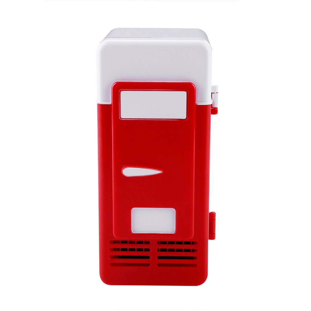 LED Mini USB Refrigerator USB Refrigerator Drinks Beverage Cans Refrigerator and Heater Red