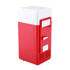LED Mini USB Refrigerator USB Refrigerator Drinks Beverage Cans Refrigerator and Heater Red