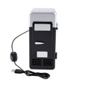 LED Mini USB Refrigerator USB Refrigerator Drinks Beverage Cans Refrigerator and Heater Black