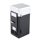 LED Mini USB Refrigerator USB Refrigerator Drinks Beverage Cans Refrigerator and Heater Black