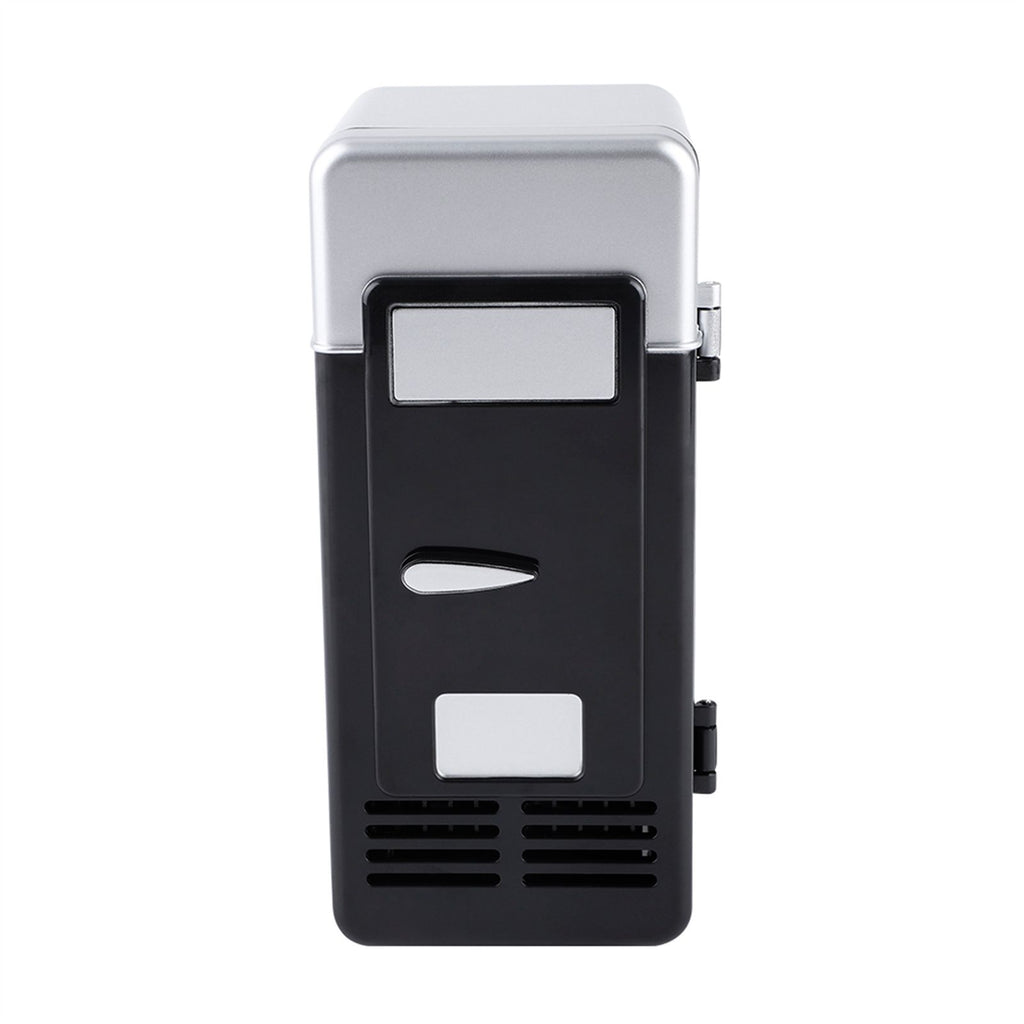 LED Mini USB Refrigerator USB Refrigerator Drinks Beverage Cans Refrigerator and Heater Black