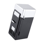 LED Mini USB Refrigerator USB Refrigerator Drinks Beverage Cans Refrigerator and Heater Black