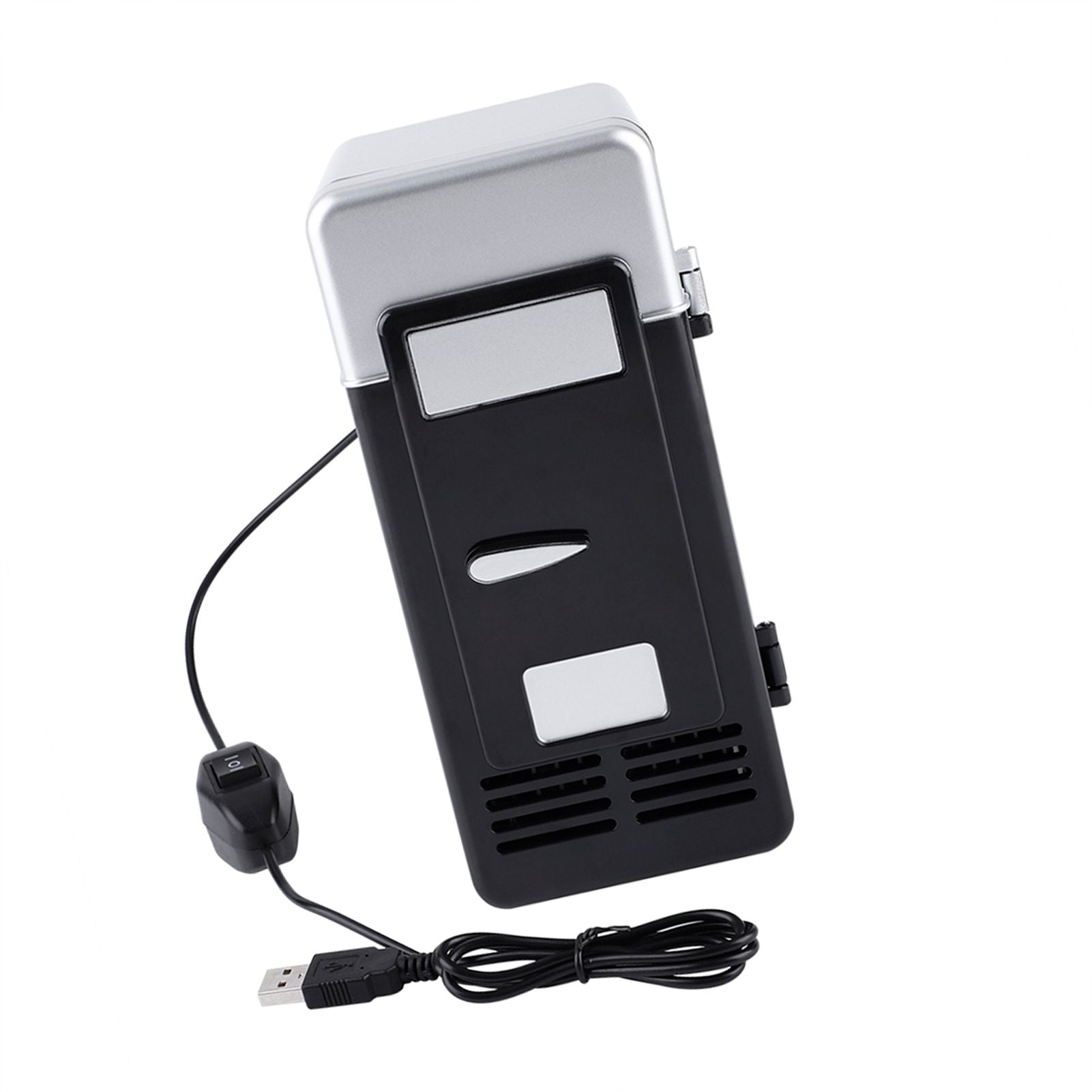LED Mini USB Refrigerator USB Refrigerator Drinks Beverage Cans Refrigerator and Heater Black