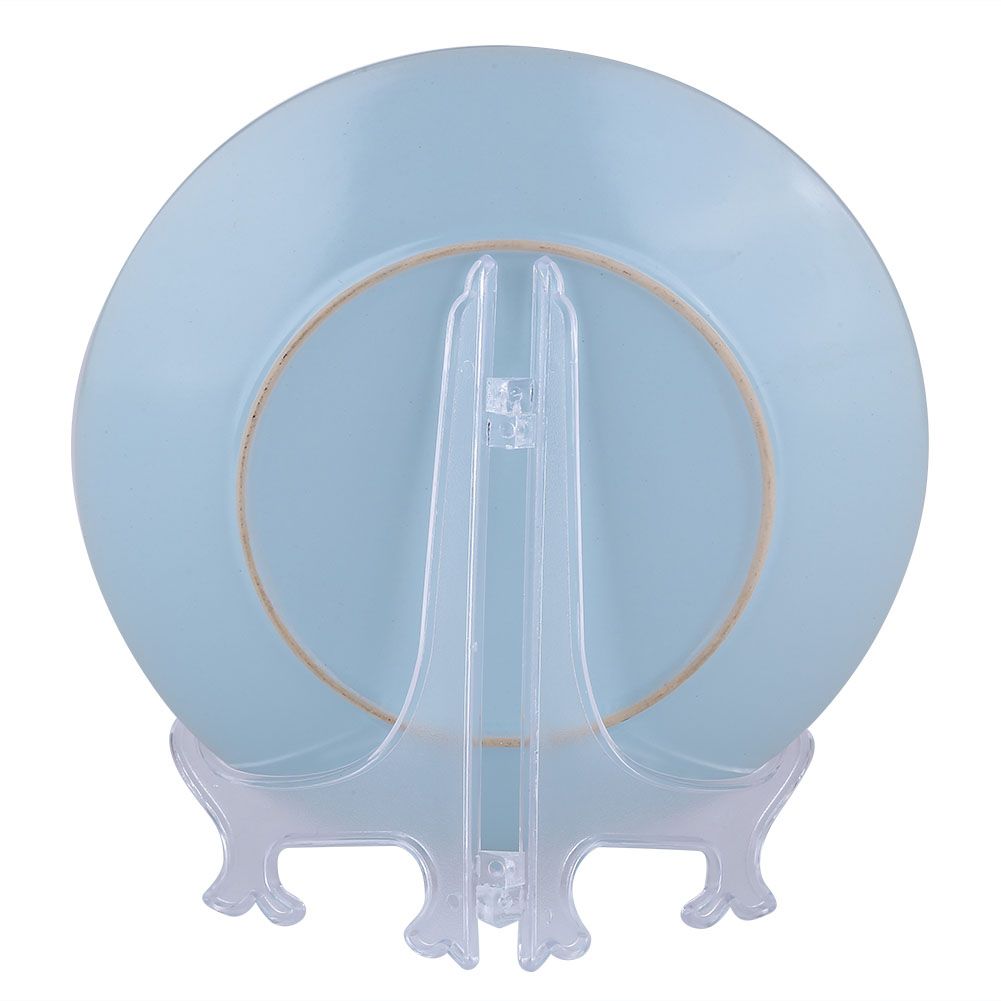 10pcs Folding White Plastic Plate Holders Dish Picture Frame Decorative Display Stand Rack