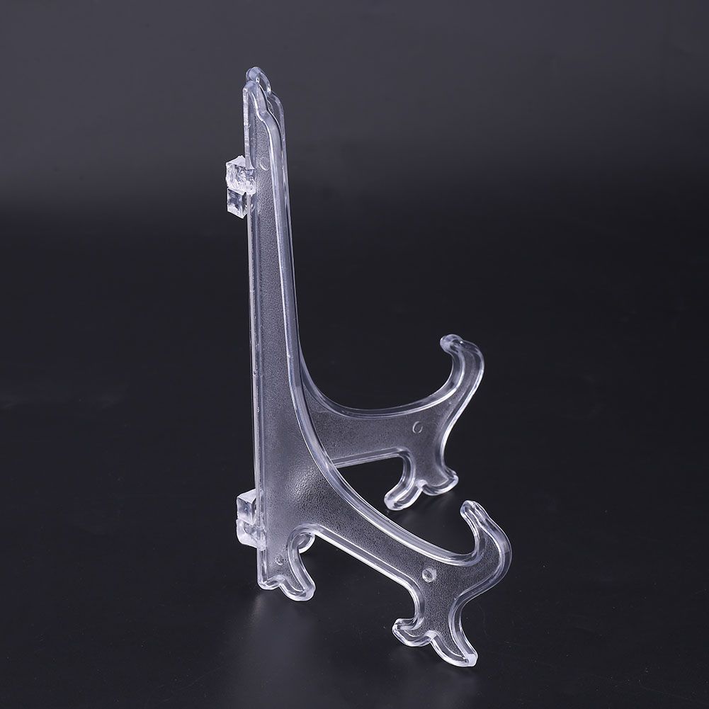 10pcs Folding White Plastic Plate Holders Dish Picture Frame Decorative Display Stand Rack