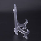 10pcs Folding White Plastic Plate Holders Dish Picture Frame Decorative Display Stand Rack