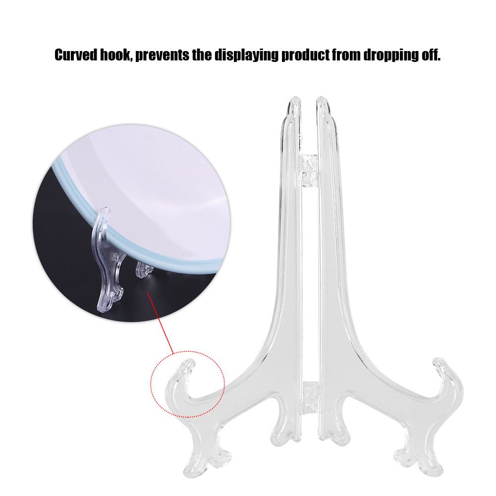 10pcs Folding White Plastic Plate Holders Dish Picture Frame Decorative Display Stand Rack