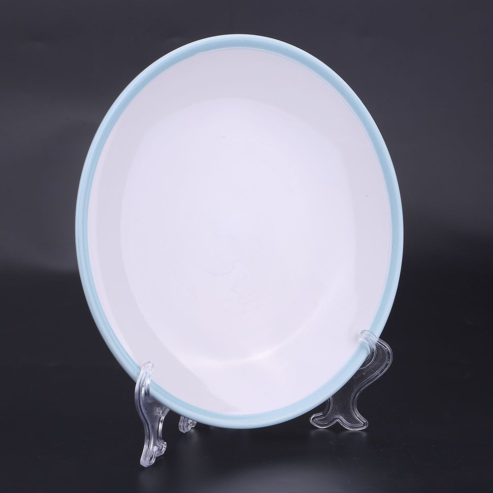 10pcs Folding White Plastic Plate Holders Dish Picture Frame Decorative Display Stand Rack