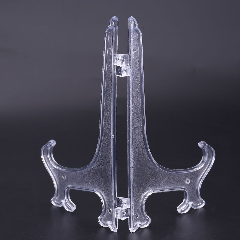 10pcs Folding White Plastic Plate Holders Dish Picture Frame Decorative Display Stand Rack