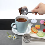 2pcs Kitchen Craft Tool Stainless Steel Round Tea Bag Tongs Squeezer Holder Grip