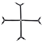 Elastic Crisscross Bed Mattress Sheet Straps Clips Triangle Grippers Holder Fasteners Black