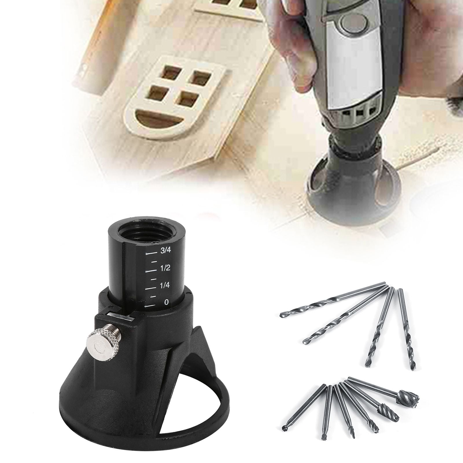 4pcs Drill Bits 6pcs HSS Wood Milling Burrs 1pc Drill Carving Rotary Locator Positioner Hot