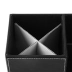 1Pc Wooden Leather Multifunction Desk Stationery Organizer Storage Box Pen Pencil Holder Case